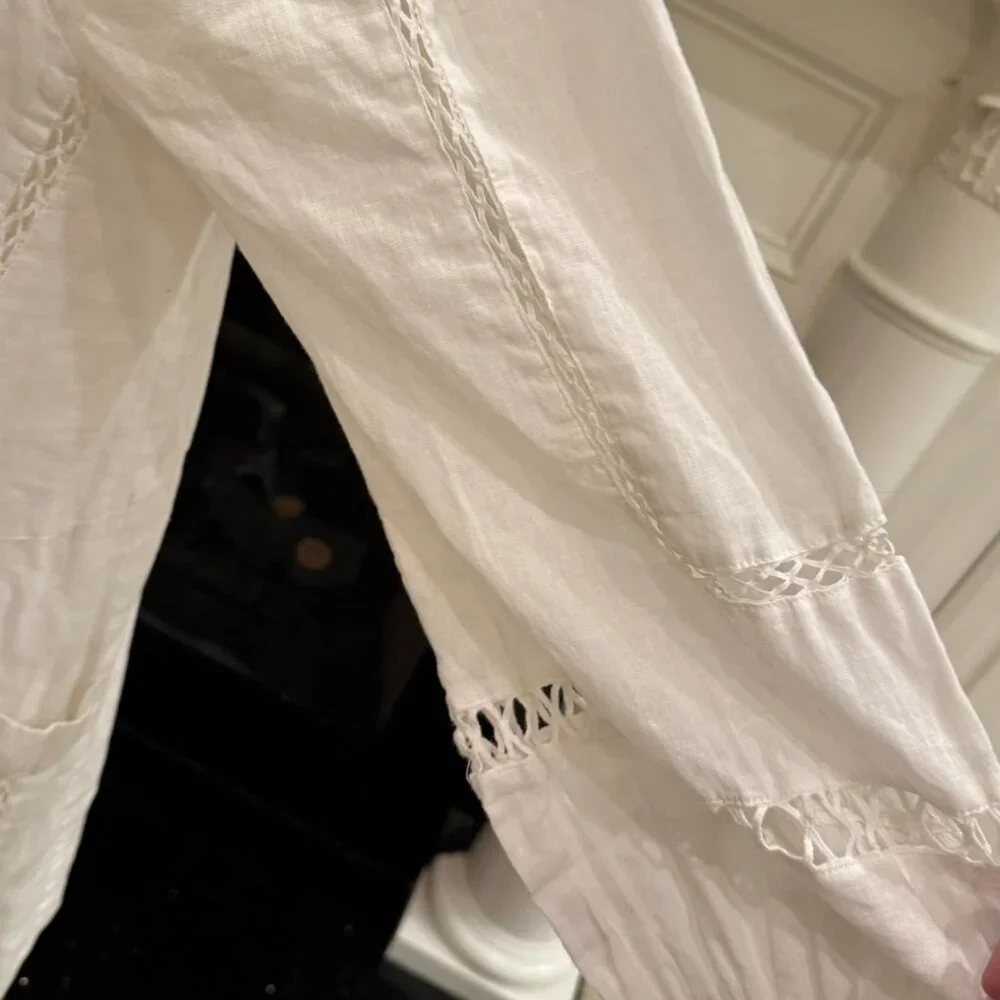 Free People White Boho Peasant Mini Dress – Size Small - Picture 5 of 12